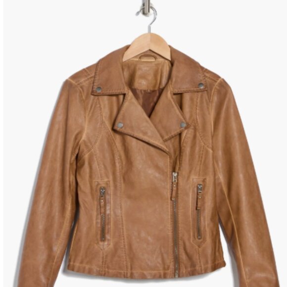 Max Studio Faux Leather Moto Jacket - Picture 2 of 6